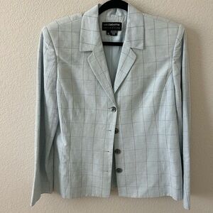 Liz Claiborne Women's Light blue Checkered Blazer